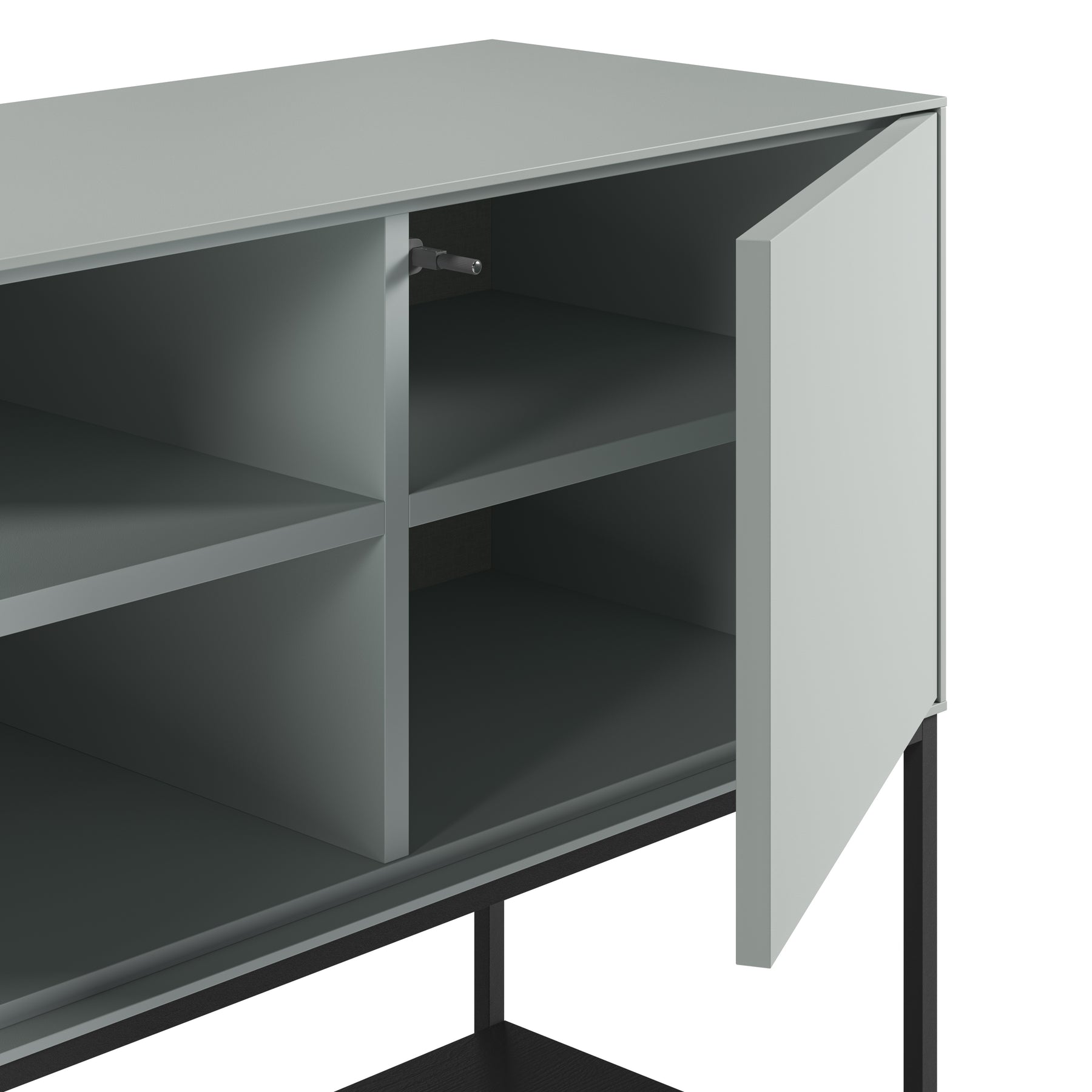 Madia 3 ante con gamba in metallo Emy 180x80 cm