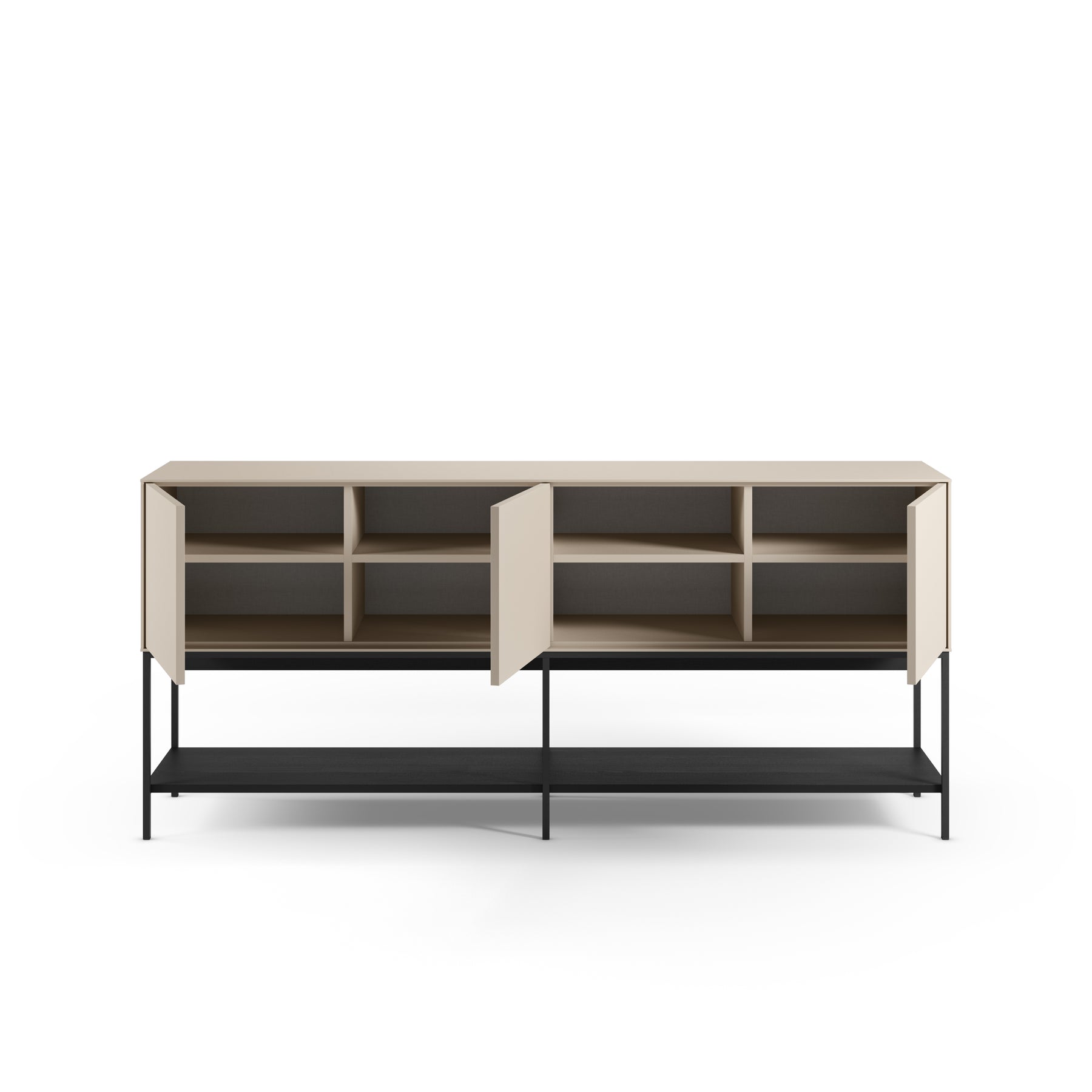 Madia 3 ante con gamba in metallo Emy 180x80 cm