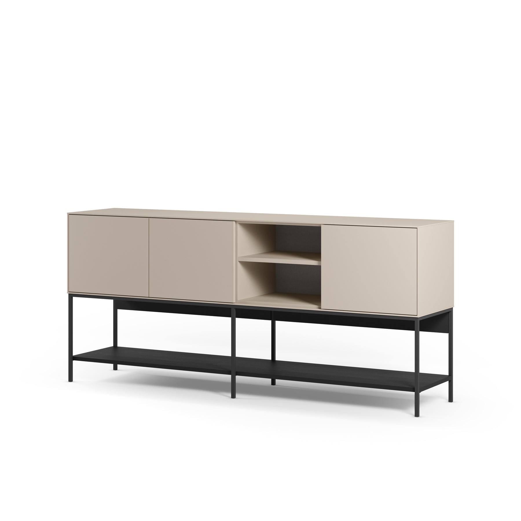 Madia 3 ante con gamba in metallo Emy 180x80 cm