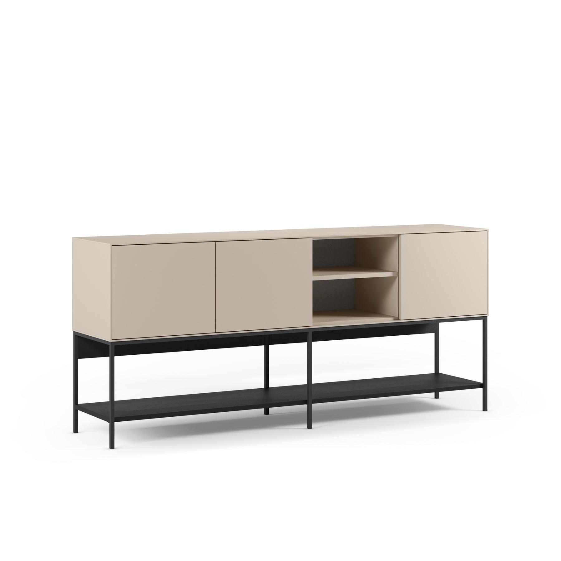 Madia 3 ante con gamba in metallo Emy 180x80 cm