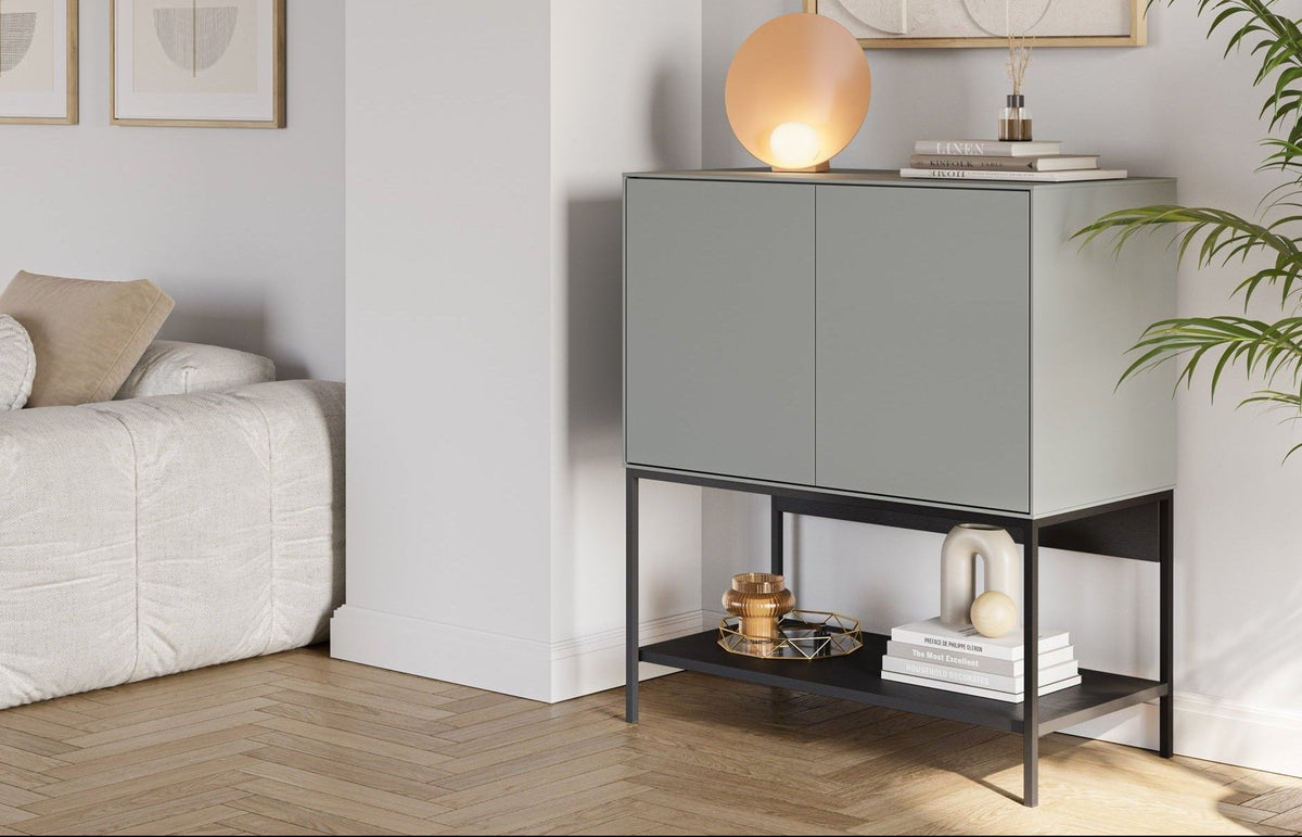 Credenza 2 ante con gamba in metallo Emy 80x90 cm