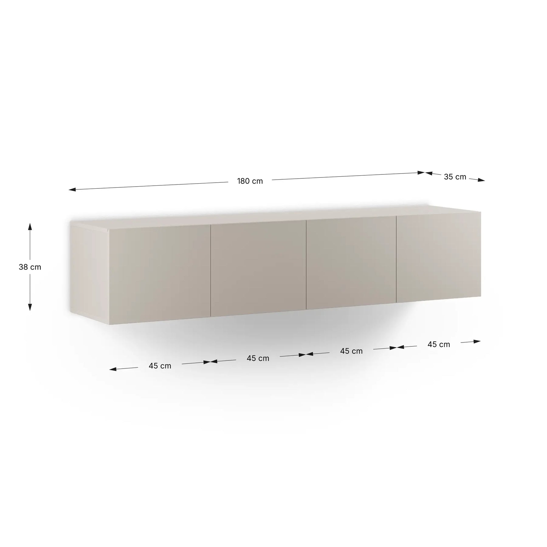 Mobile TV 4 ante sospeso Delya 180x38 cm