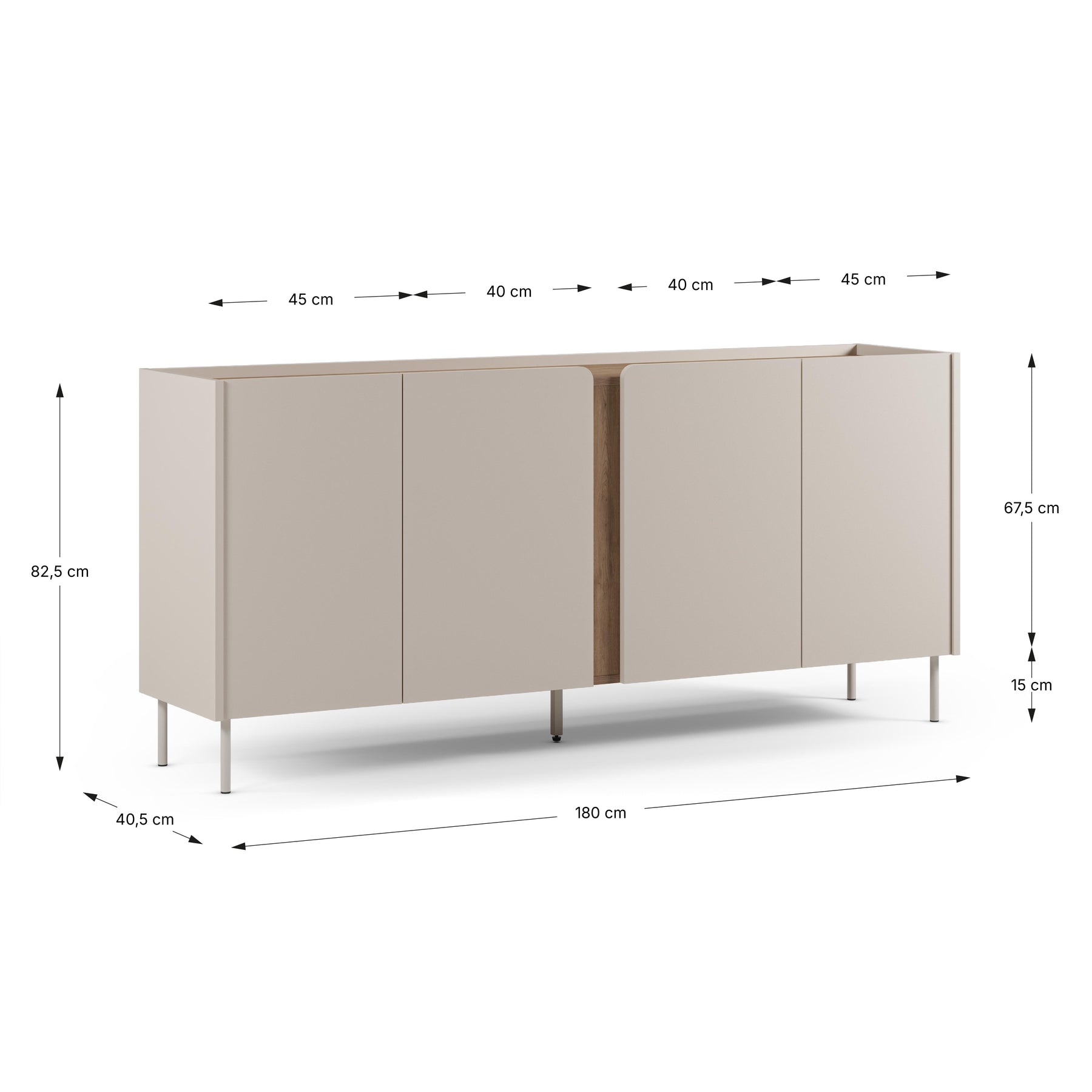 Madia 4 ante crema Lucis 180x82 cm
