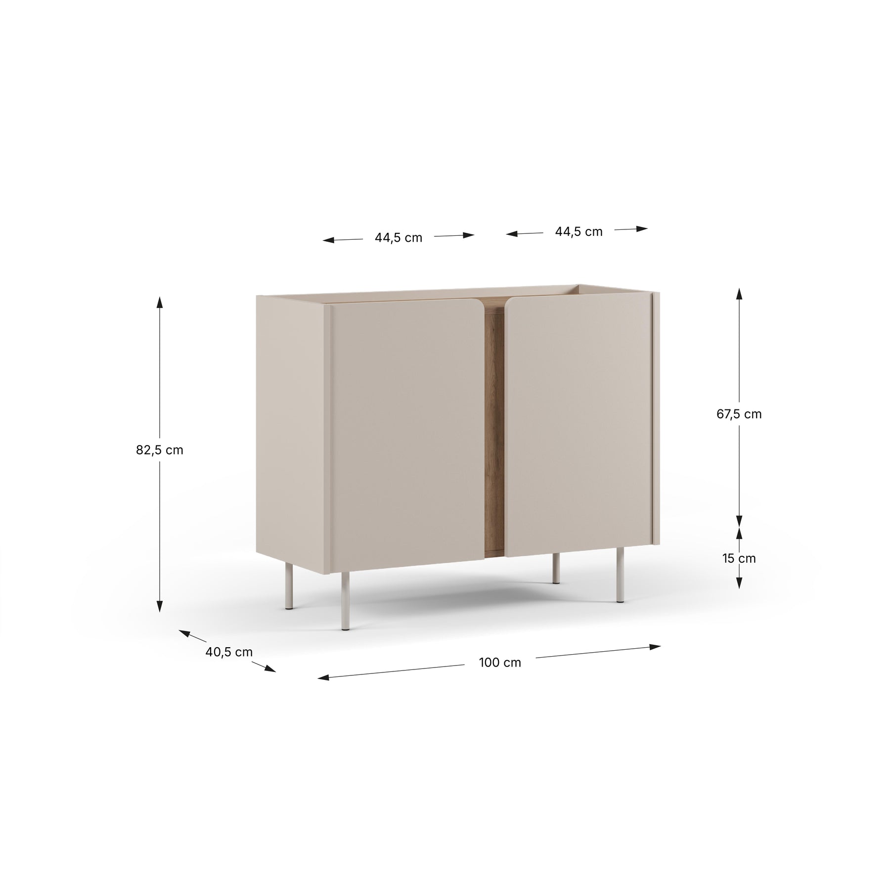 Madia 2 ante crema Lucis 100x82 cm