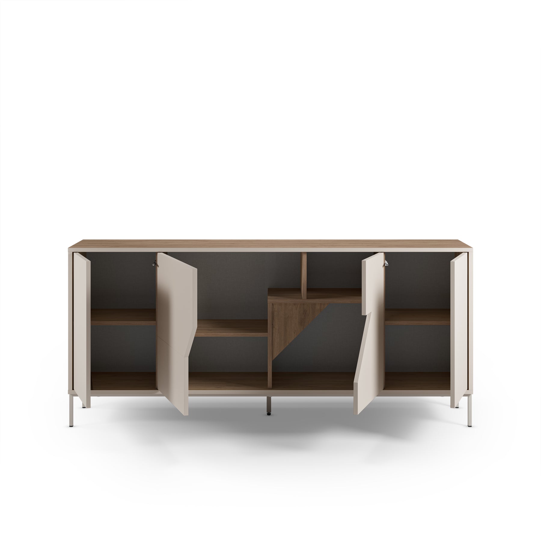 Madia 4 ante crema e rovere Remy 180x80 cm