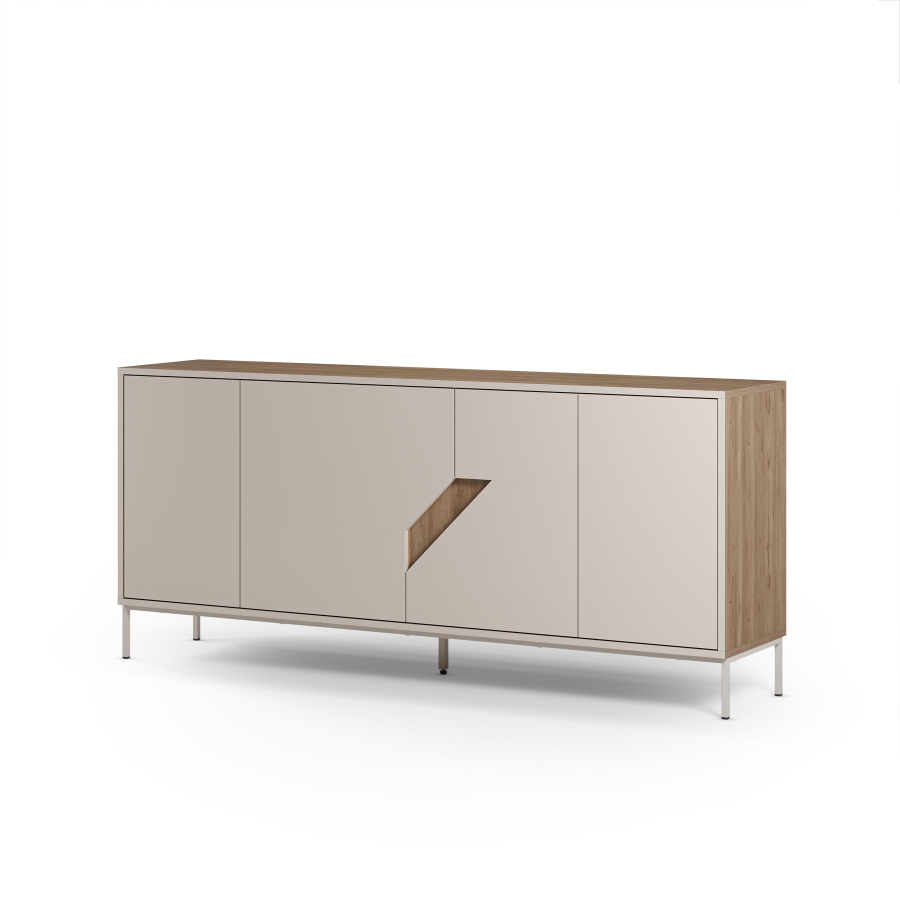 Madia 4 ante crema e rovere Remy 180x80 cm