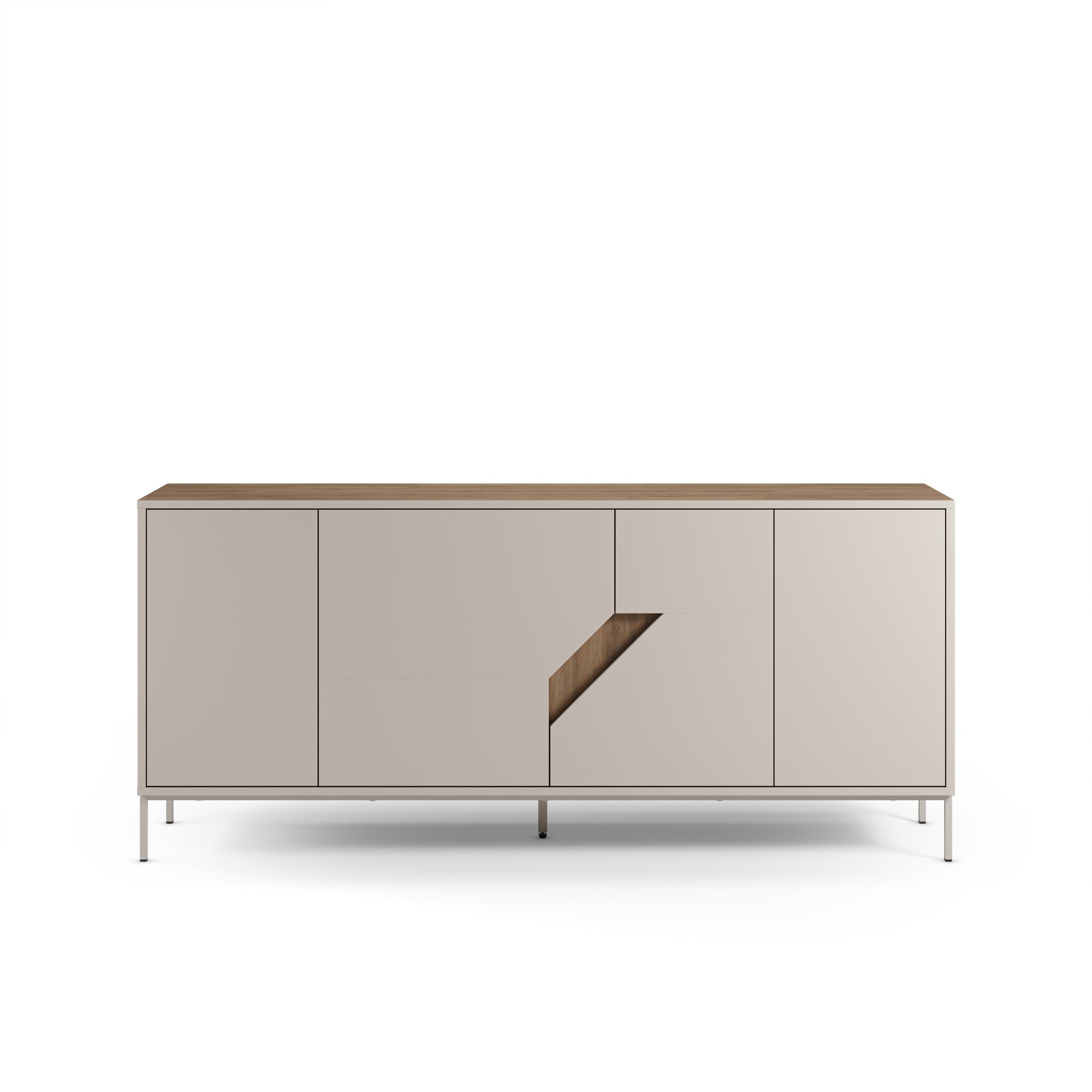Madia 4 ante crema e rovere Remy 180x80 cm