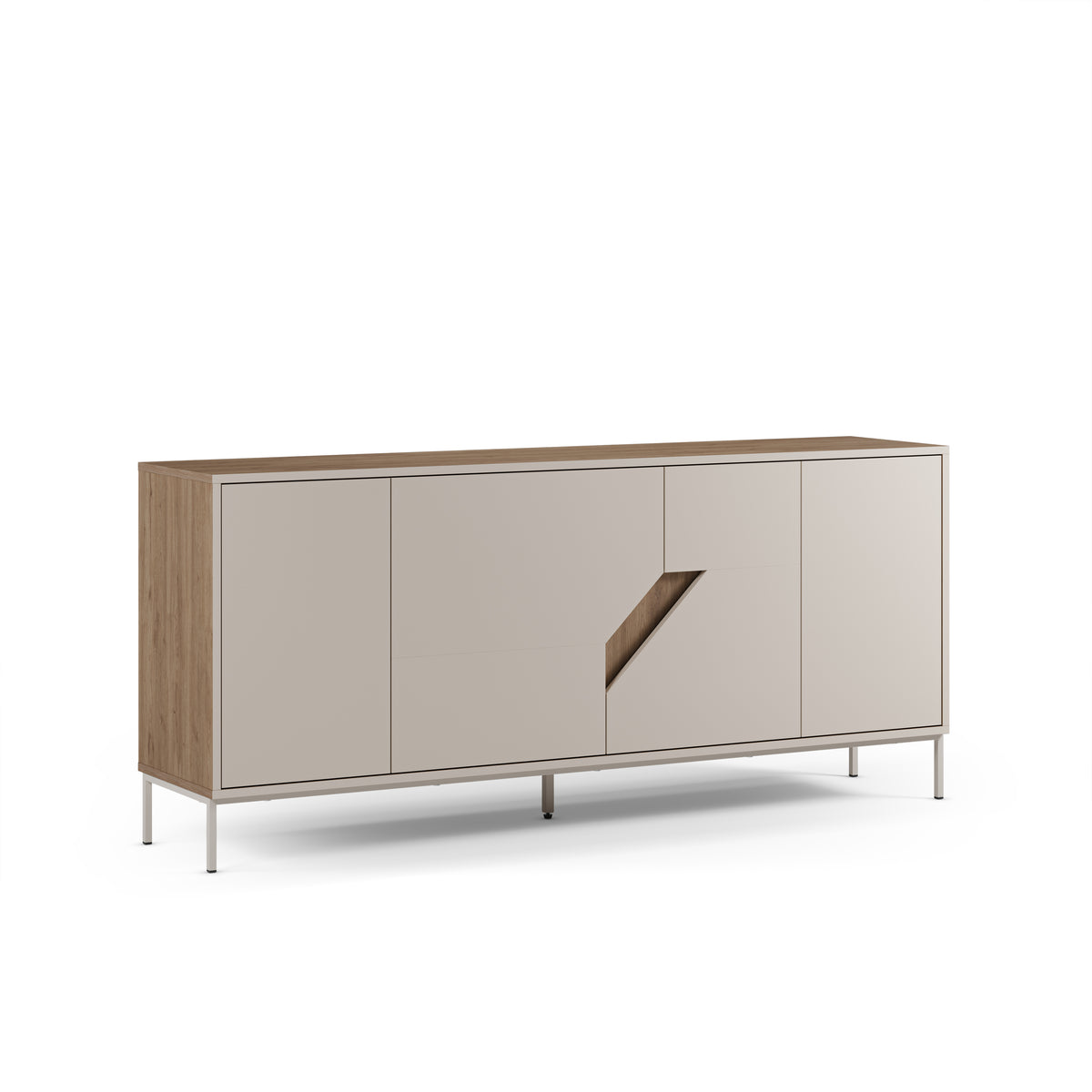 Madia 4 ante crema e rovere Remy 180x80 cm