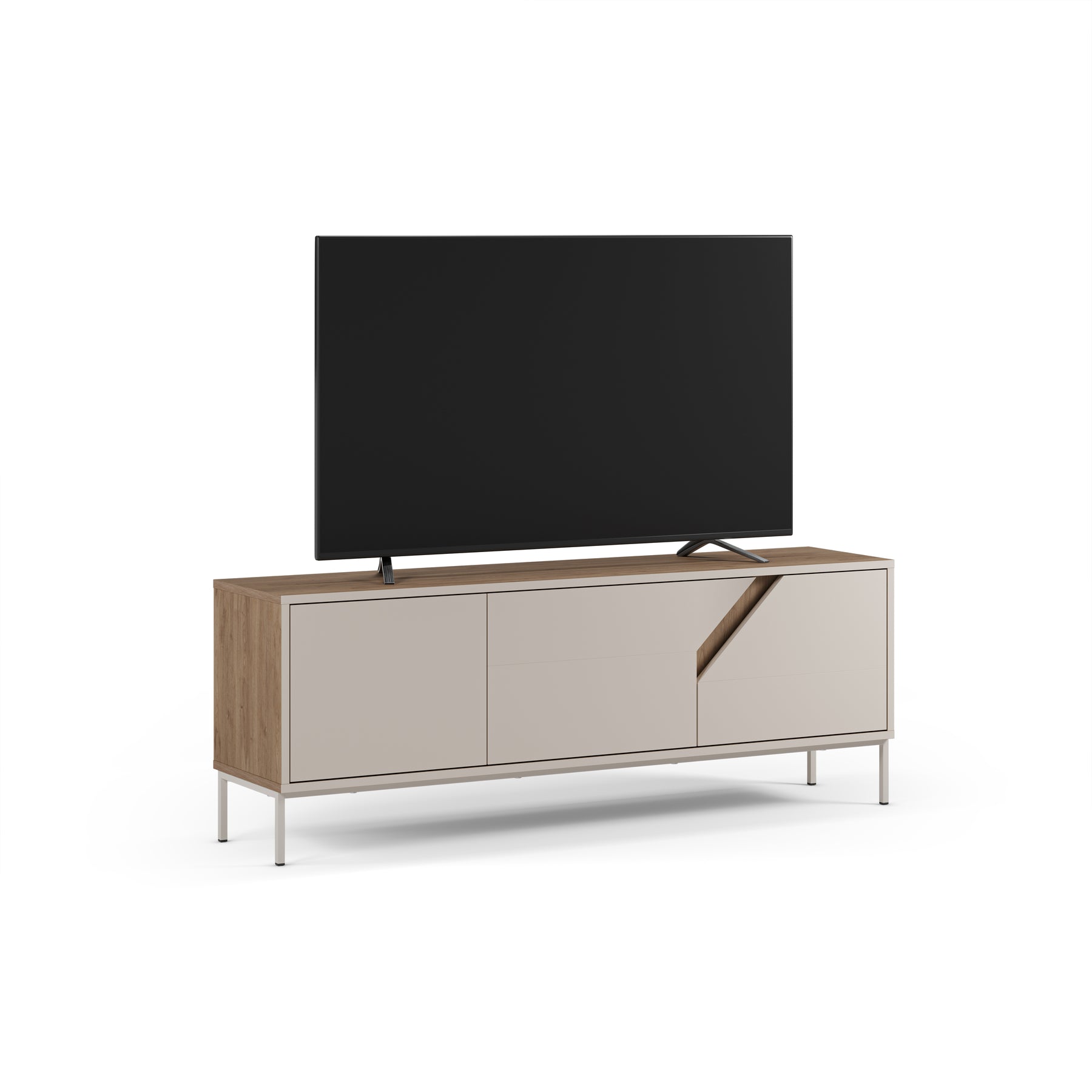 Mobile TV 3 ante crema e rovere Remy 150x55 cm