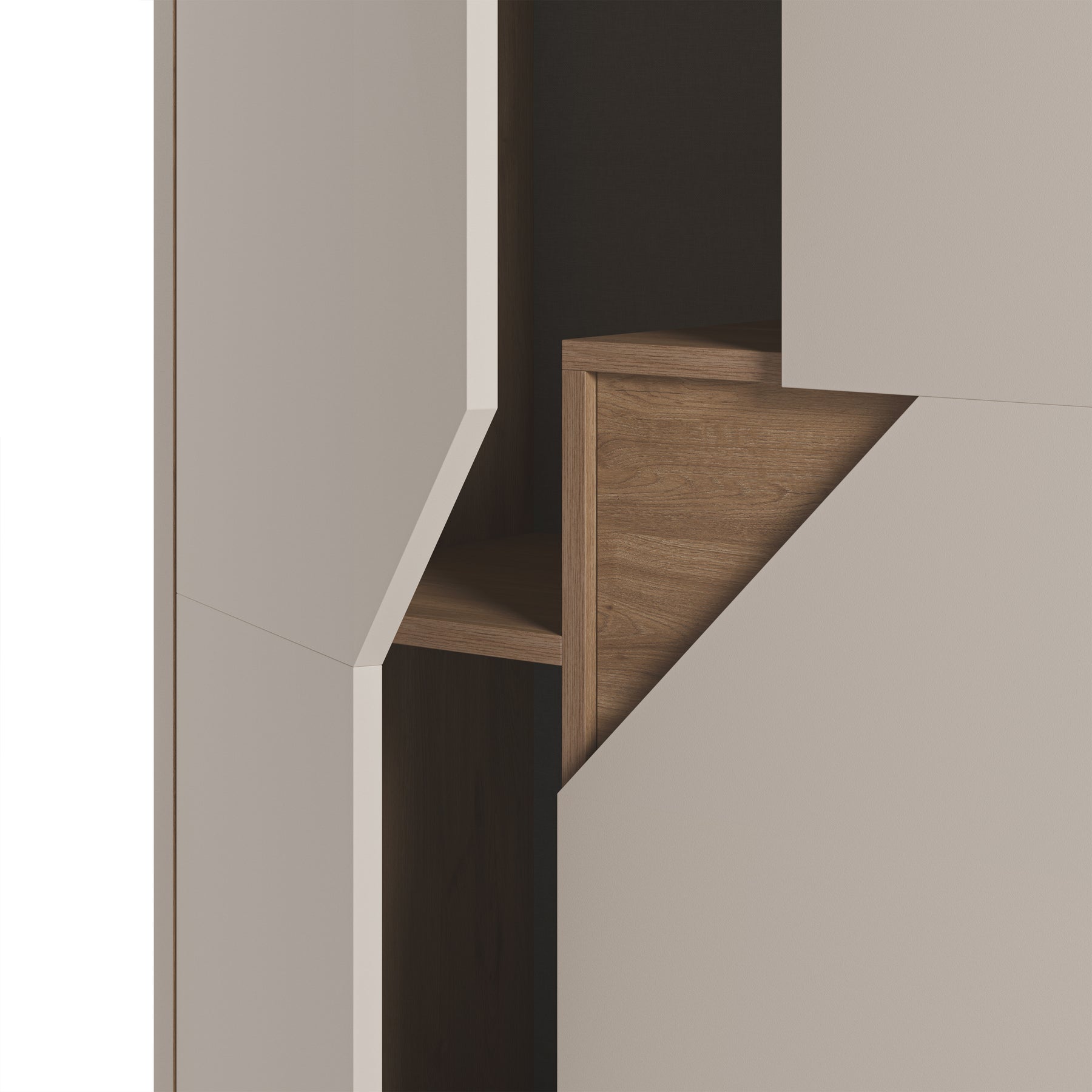 Credenza 2 ante crema e rovere Remy 40x120 cm