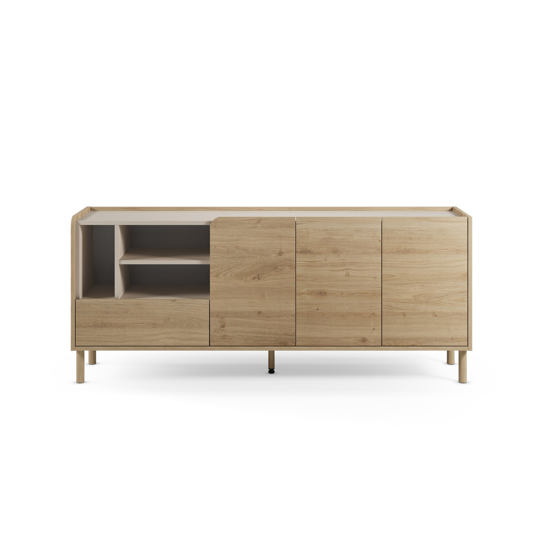 Madia 3 ante 1 cassetto rovere Dara 180x75 cm