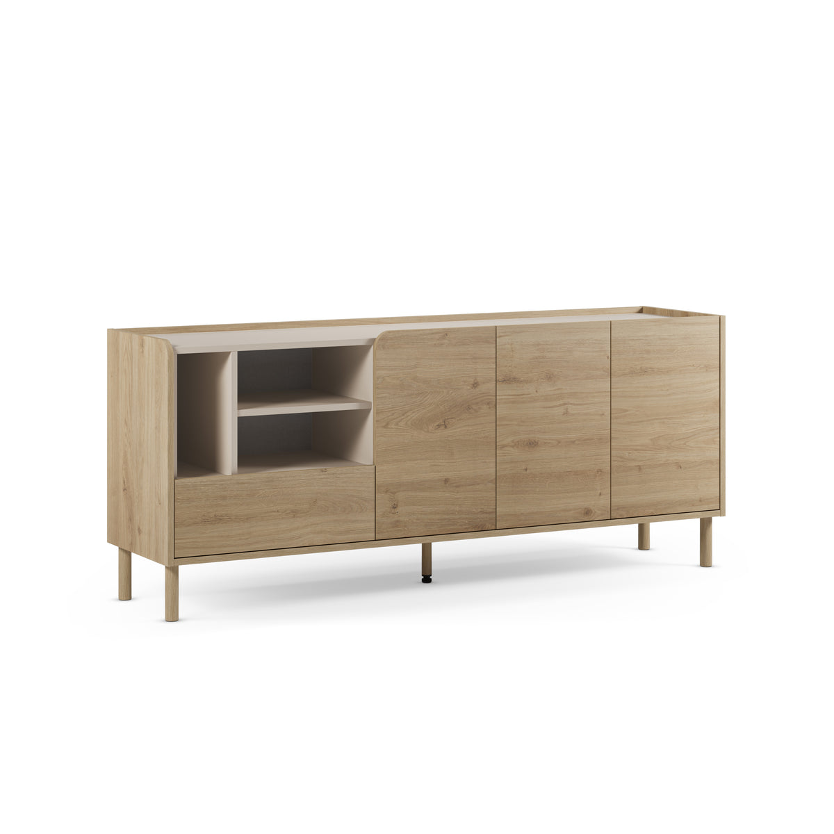 Madia 3 ante 1 cassetto rovere Dara 180x75 cm