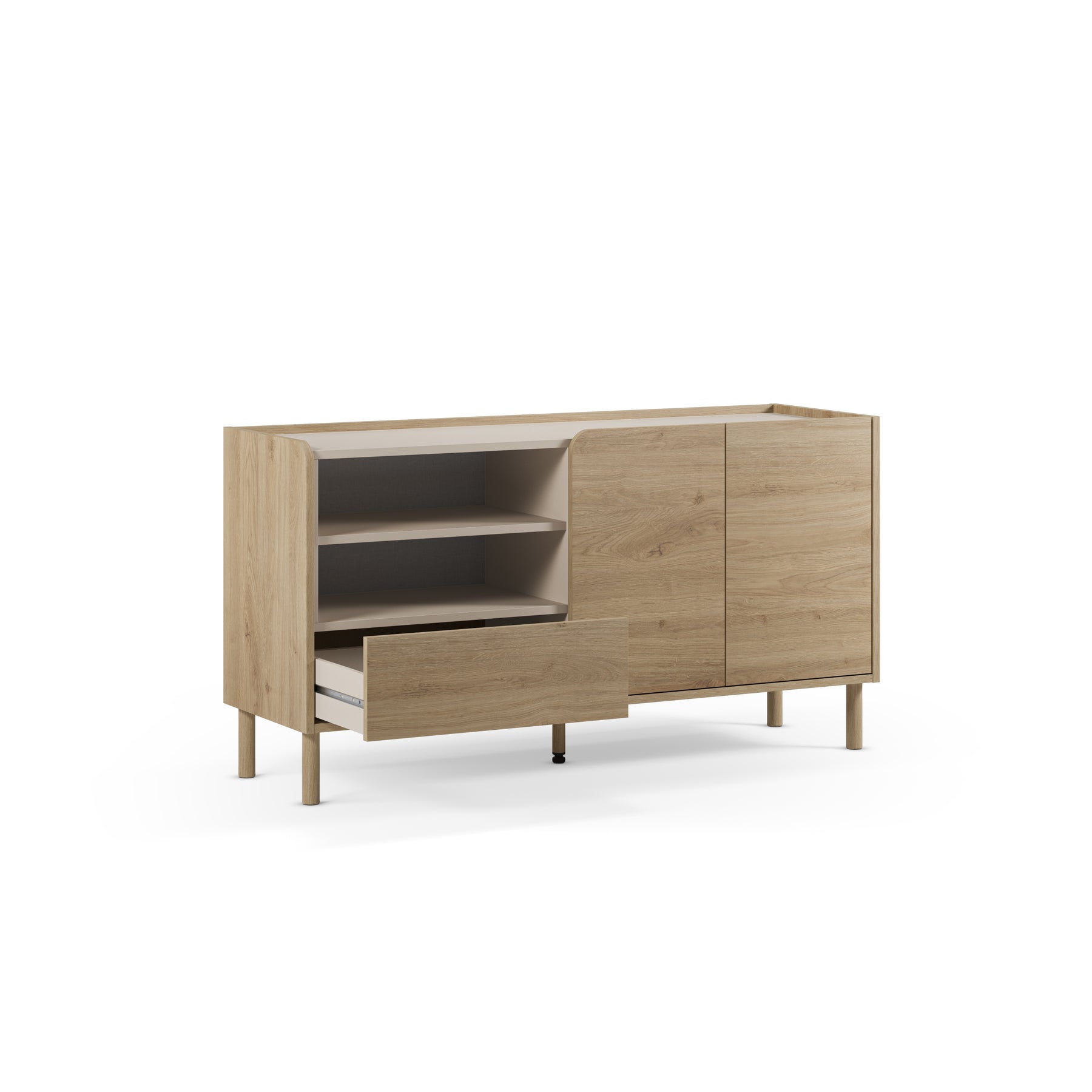 Madia 2 ante 1 cassetto rovere Dara 141x75 cm