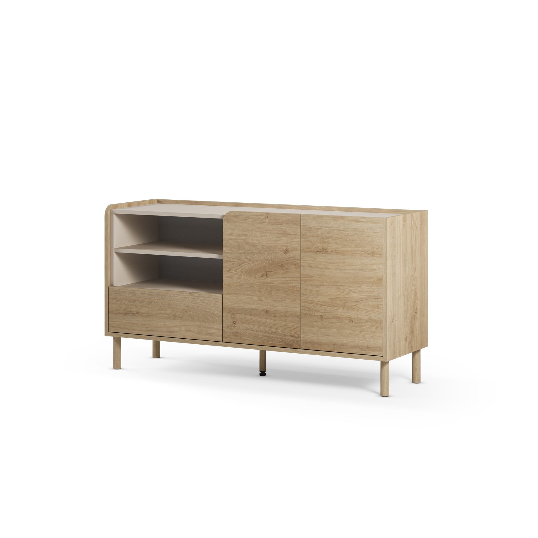 Madia 2 ante 1 cassetto rovere Dara 141x75 cm