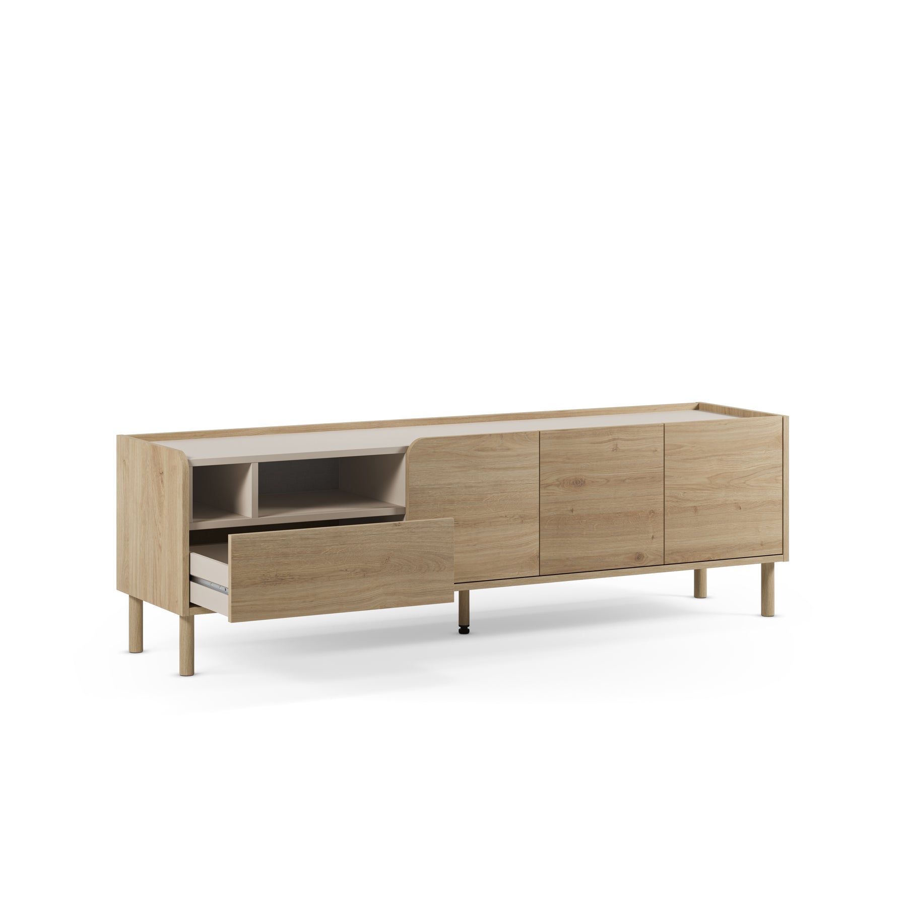 Mobile TV 3 ante 1 cassetto rovere Dara 180x55 cm