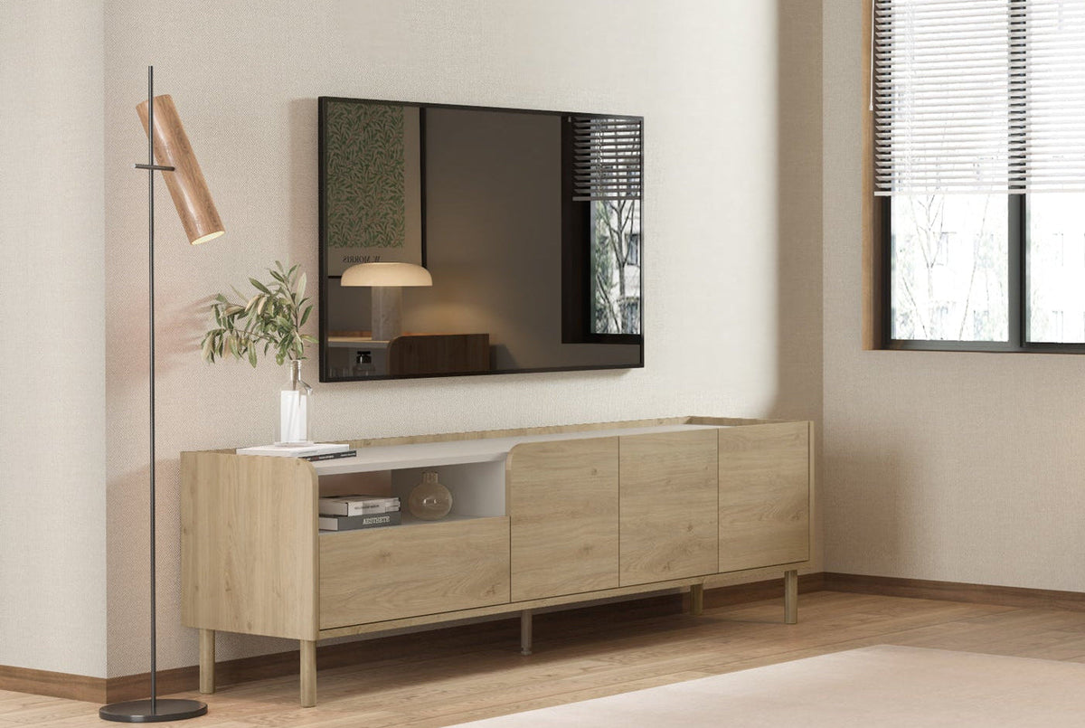 Mobile TV 3 ante 1 cassetto rovere Dara 180x55 cm