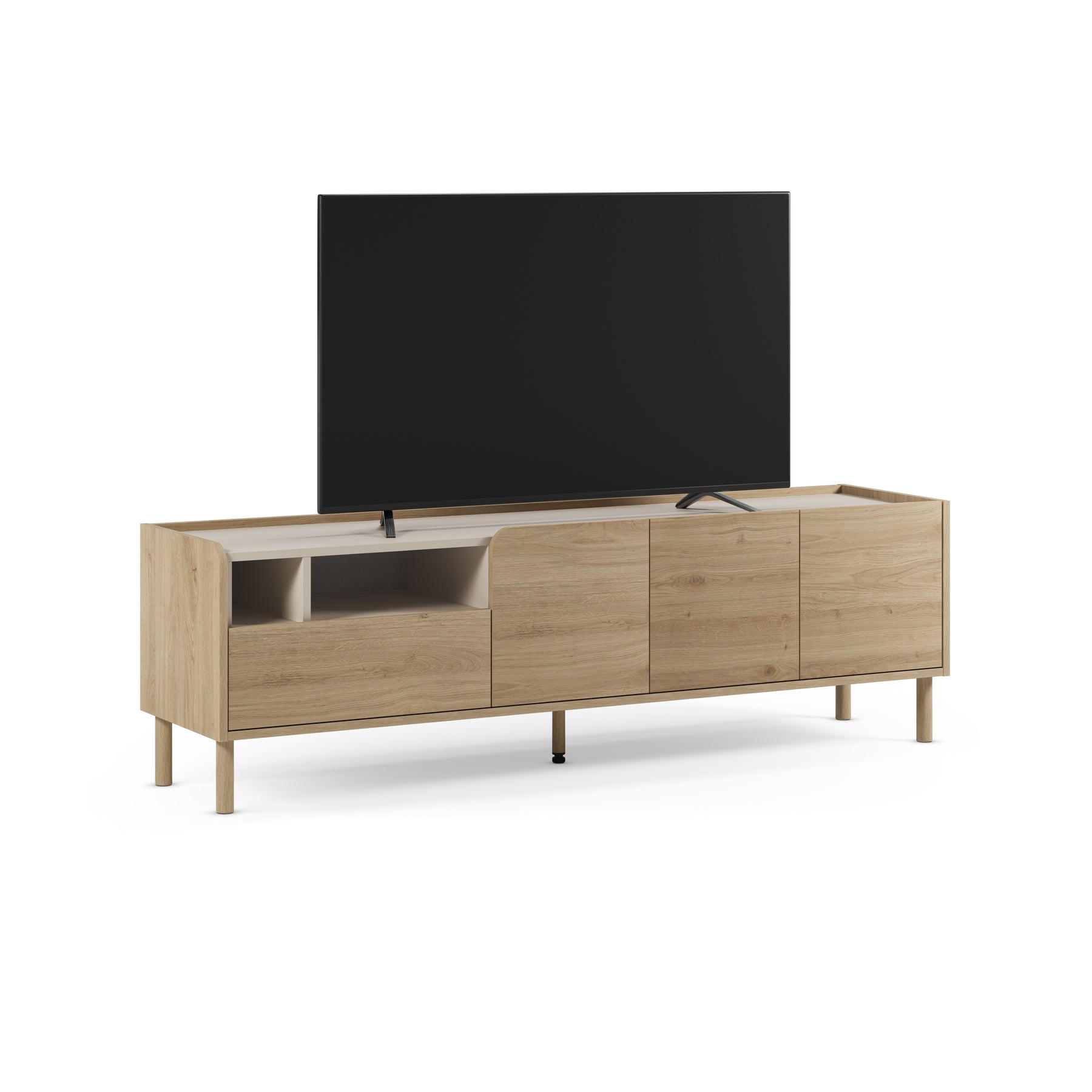Mobile TV 3 ante 1 cassetto rovere Dara 180x55 cm
