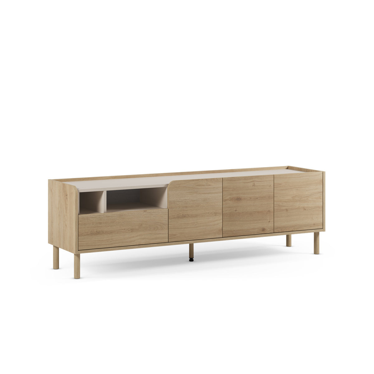 Mobile TV 3 ante 1 cassetto rovere Dara 180x55 cm