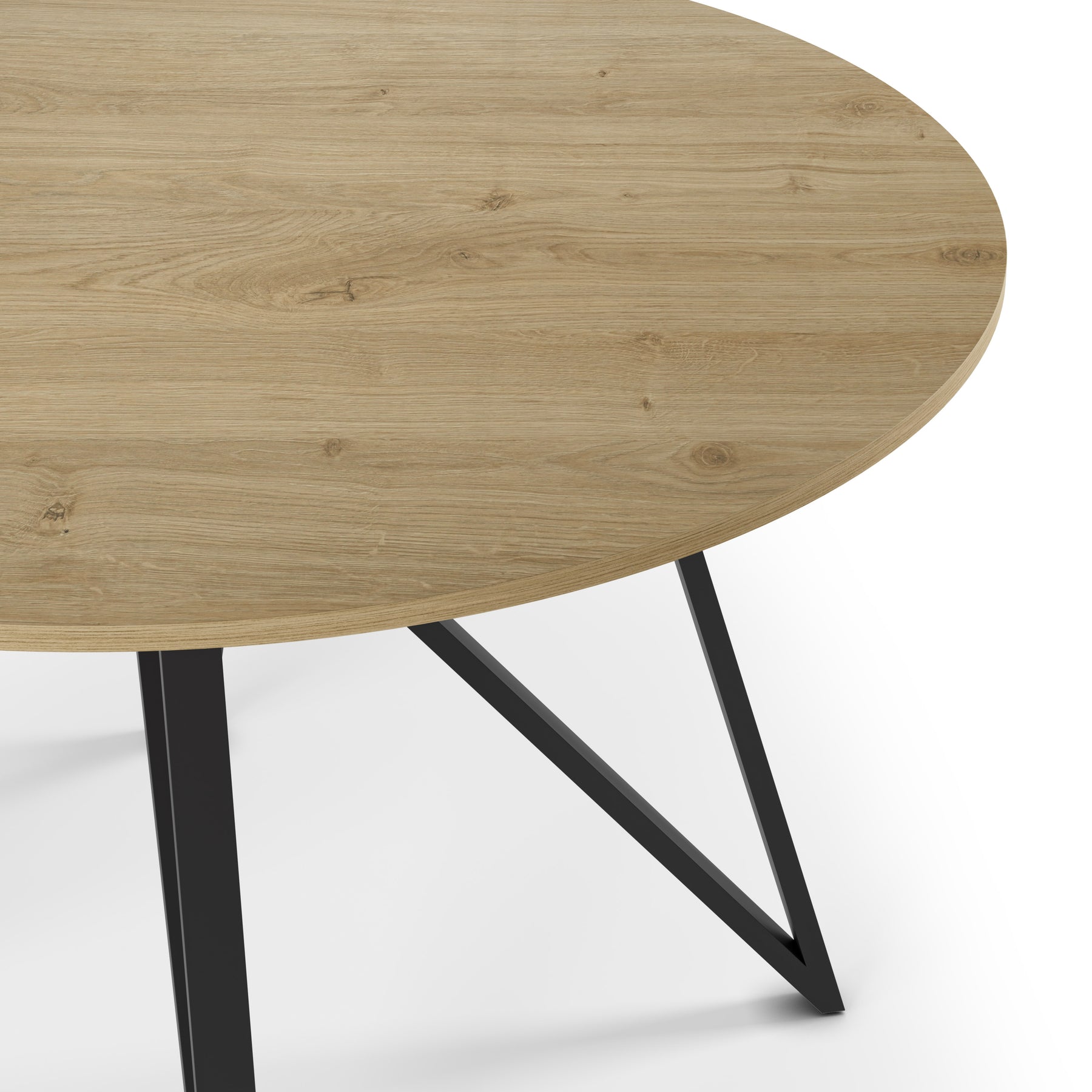 Tavolo tondo per 4/6 persone rovere e nero Brunis 120x75 cm