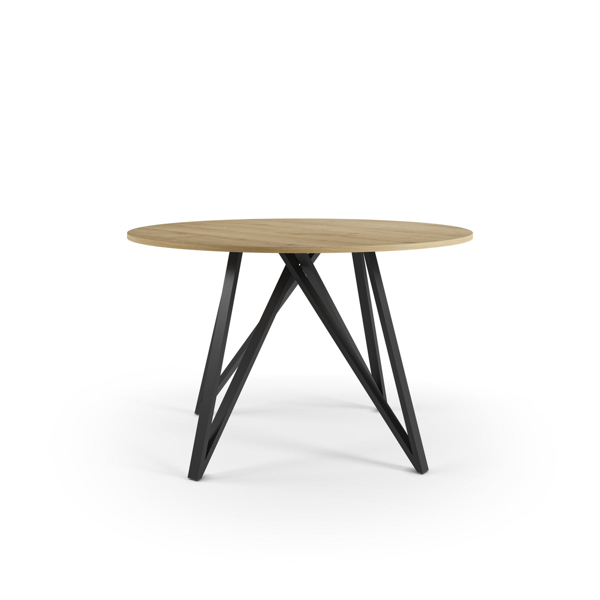 Tavolo tondo per 4/6 persone rovere e nero Brunis 120x75 cm