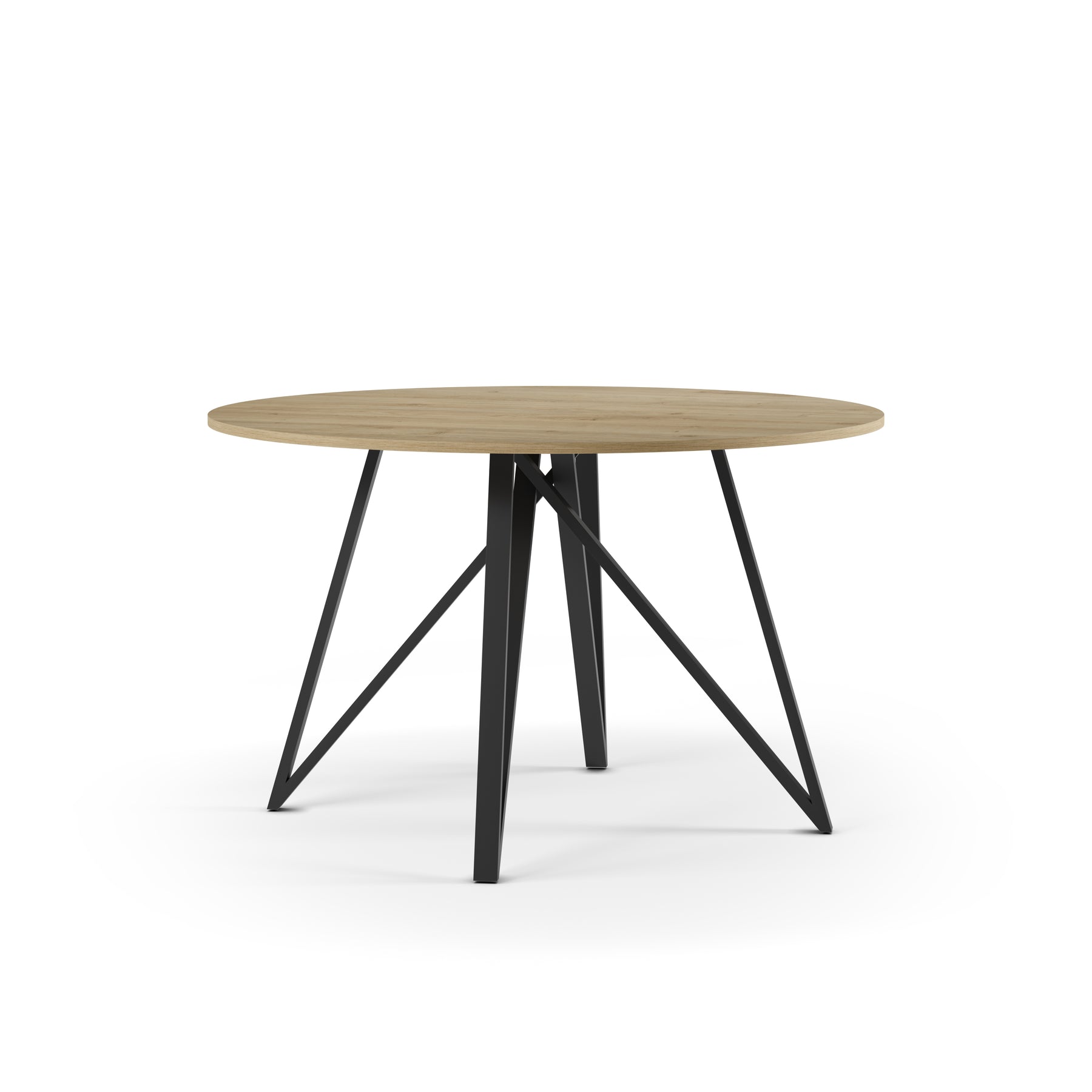 Tavolo tondo per 4/6 persone rovere e nero Brunis 120x75 cm