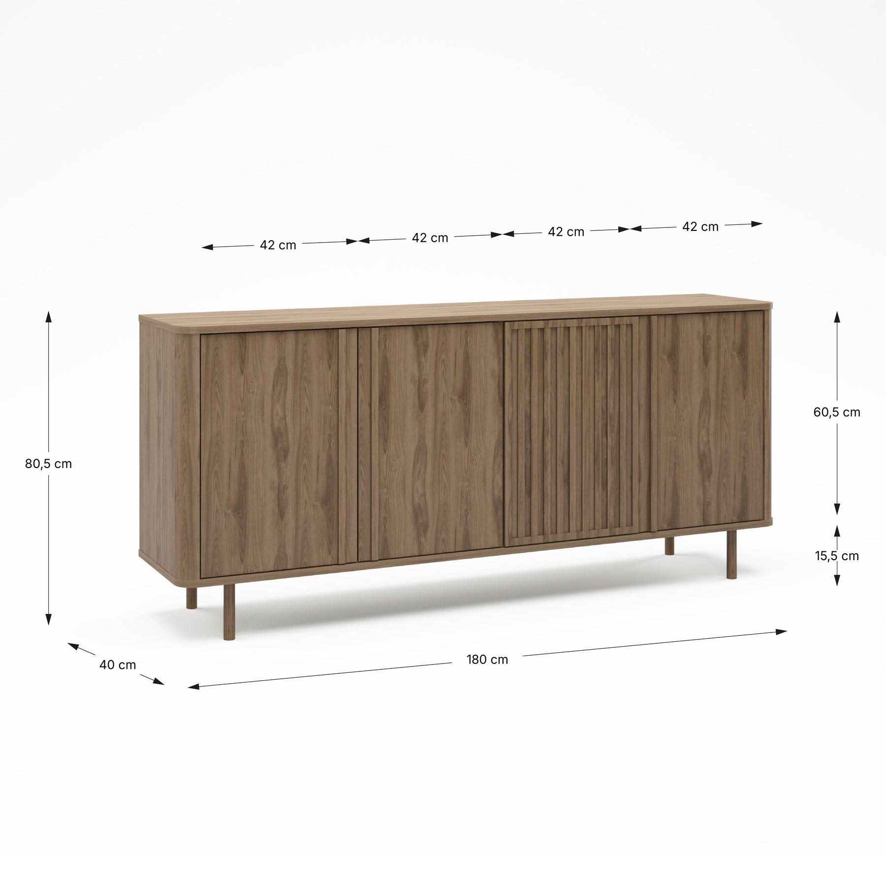 Madia 4 ante rovere Ada 180x80 cm