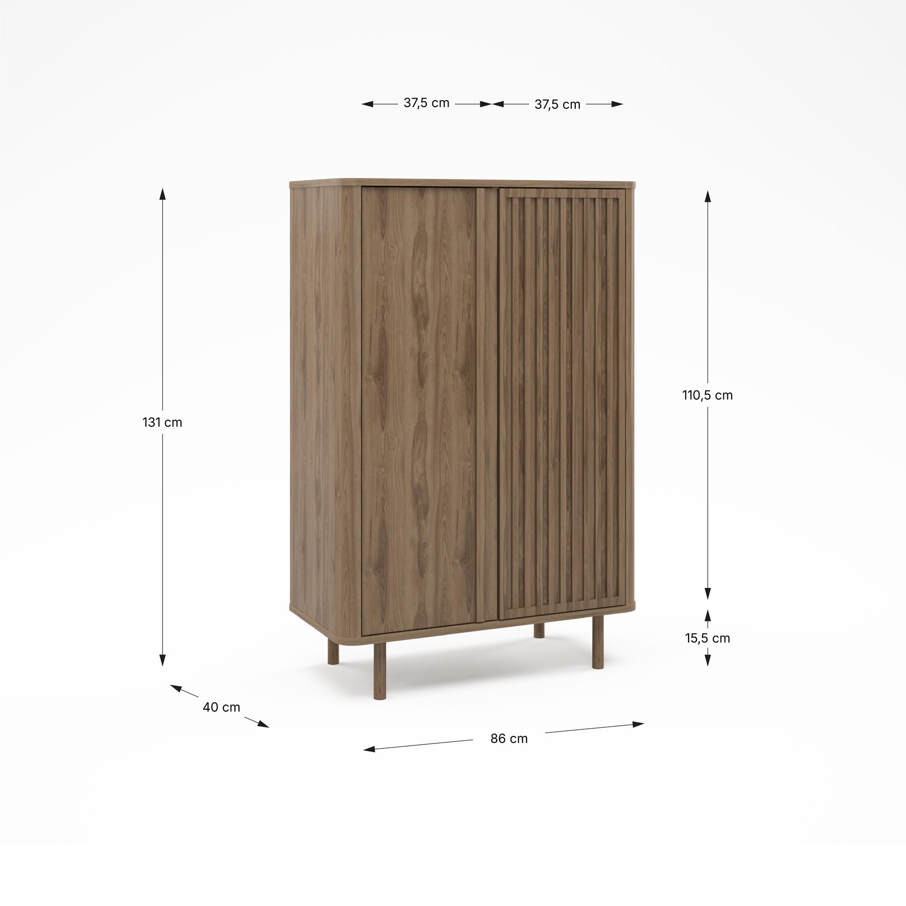 Credenza 2 ante rovere Ada 86x130 cm