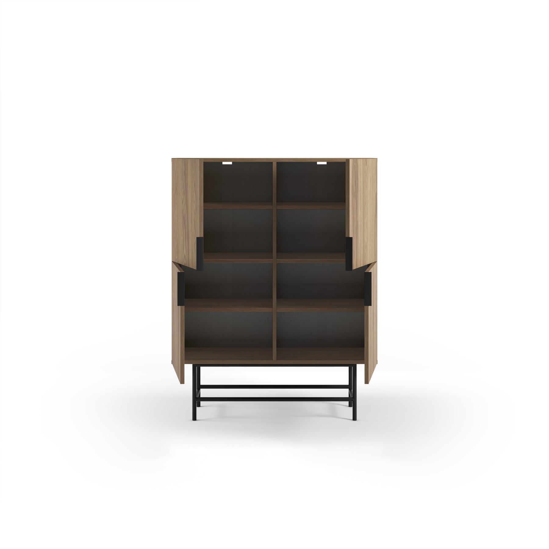 Credenza 4 ante con gamba in metallo Elide 100x128 cm