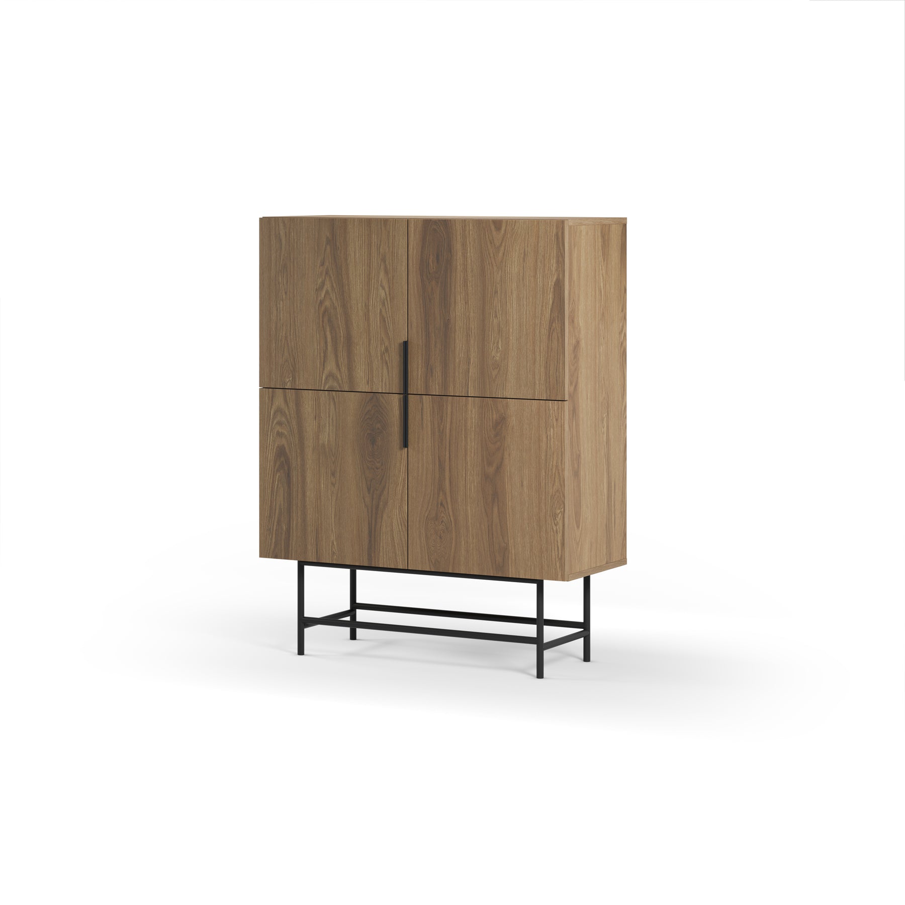 Credenza 4 ante con gamba in metallo Elide 100x128 cm