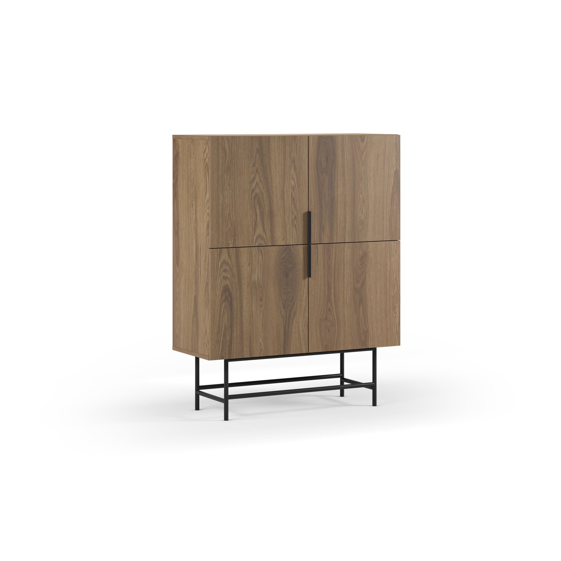 Credenza 4 ante con gamba in metallo Elide 100x128 cm