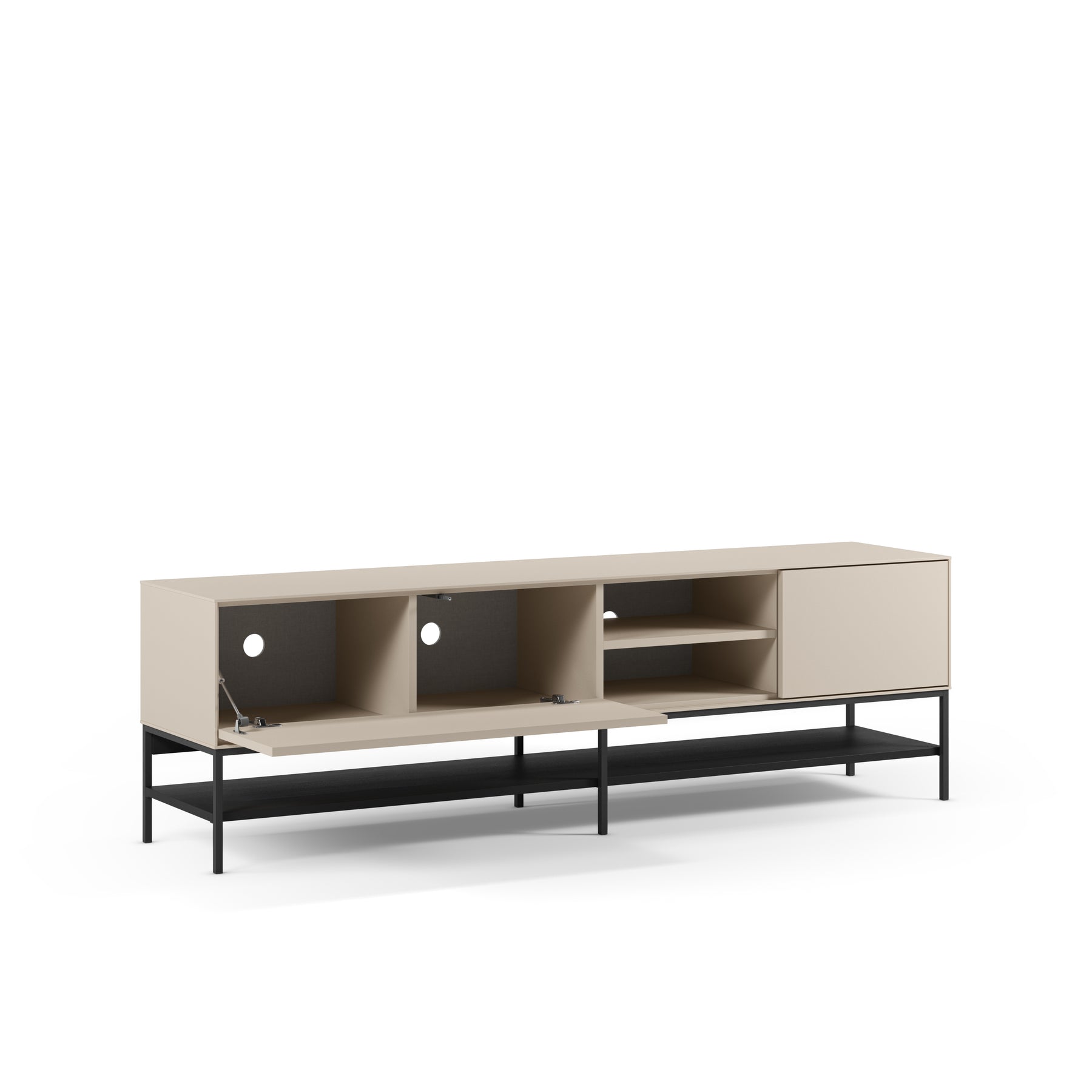 Mobile TV 2 ante con gamba in metallo Emy 180x55 cm