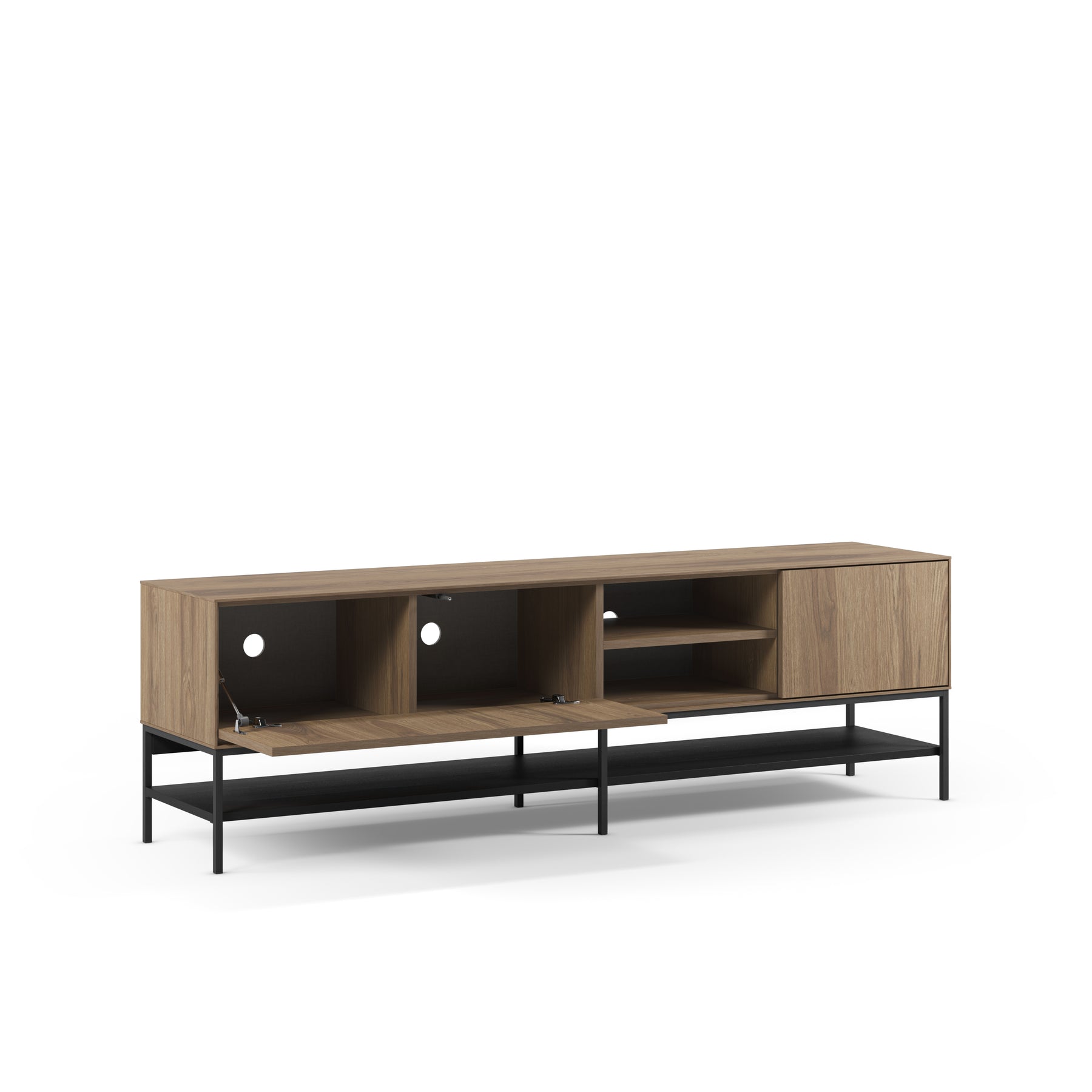 Mobile TV 2 ante con gamba in metallo Emy 180x55 cm