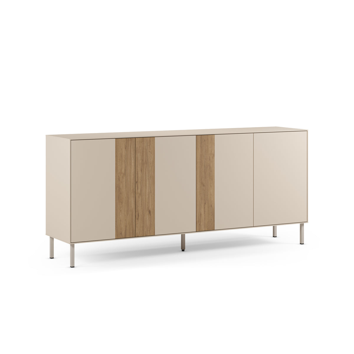 Madia 4 ante crema/rovere Ryel 180x80 cm