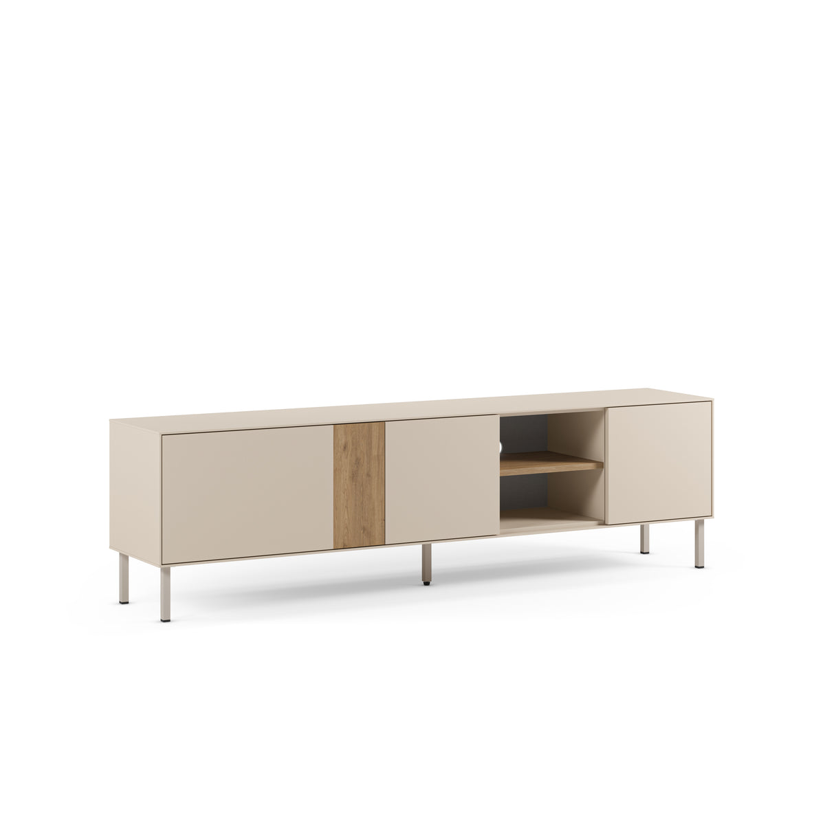 Mobile TV 3 ante crema/rovere Ryel 180x51 cm