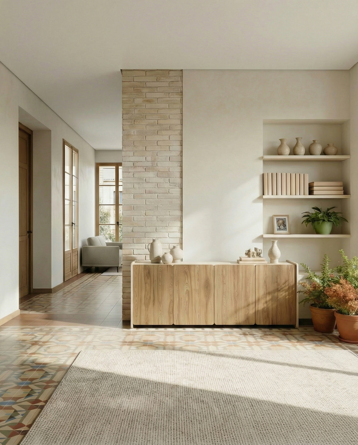 Madia 4 ante crema/rovere Luon 180x80 cm