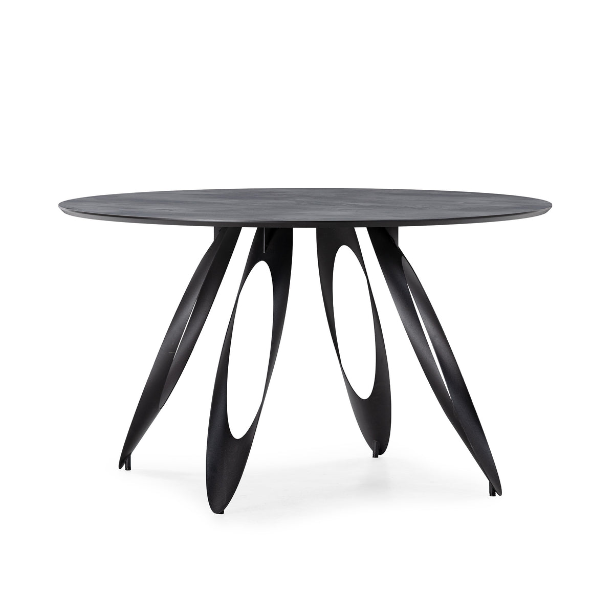 Tavolo rotondo con gamba in metallo nero Anrex 130x76 cm