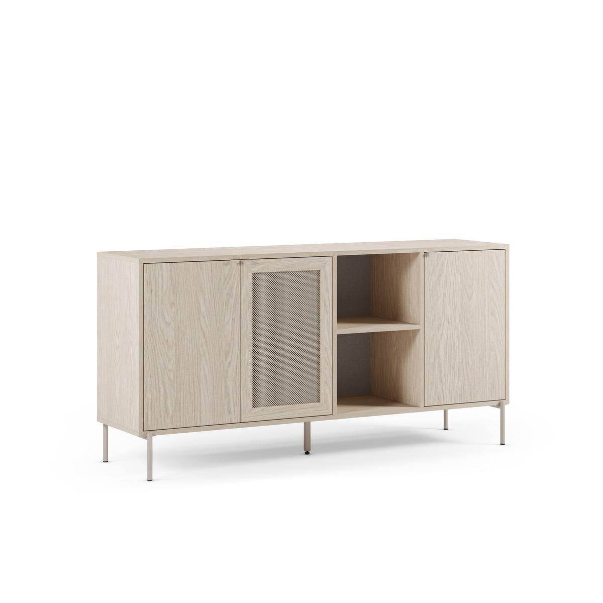 Madia 3 ante rovere con gamba in metallo Hinti 164x80 cm