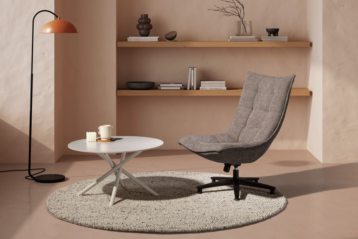 Tavolo rotondo con gamba in metallo Baris 80x45 cm