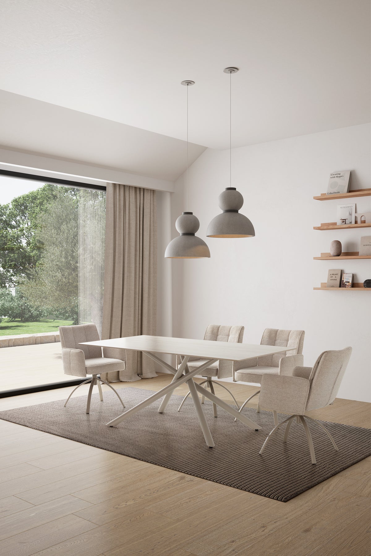 Tavolo rettangolare con gamba in metallo Brad 180x75 cm