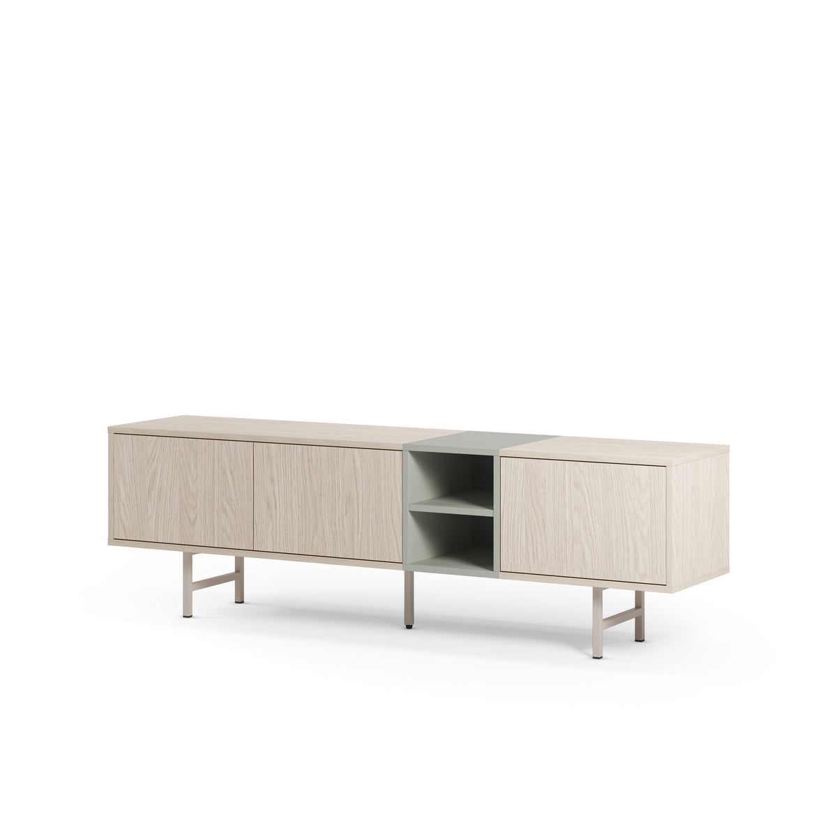 Mobile TV 3 ante con gamba in metallo Thais 180x55 cm