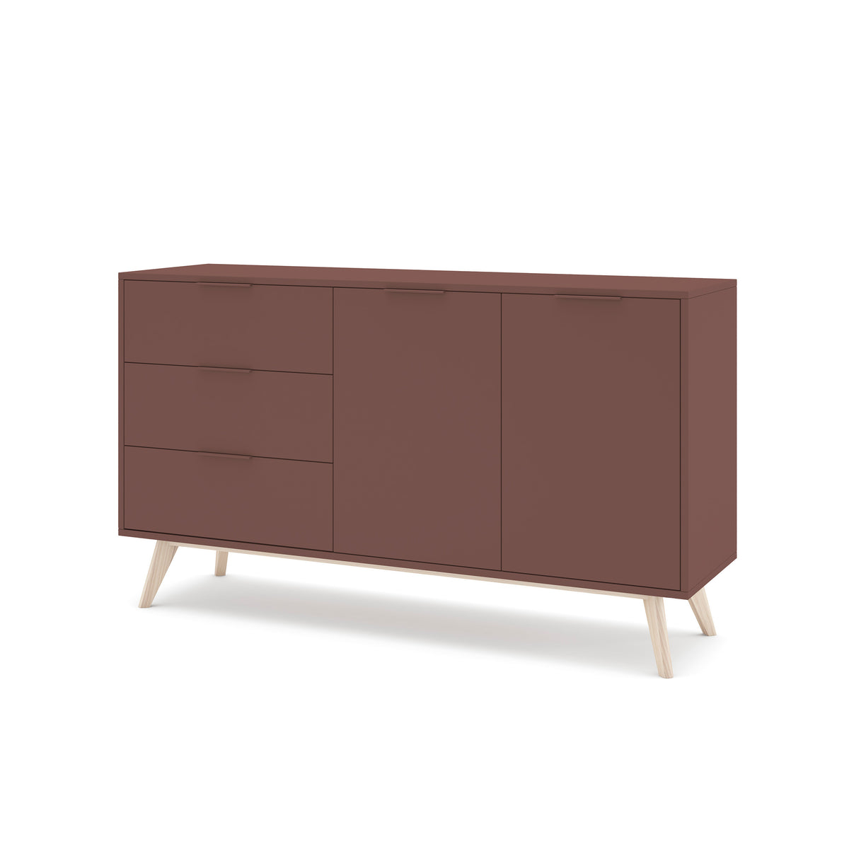 Madia 2 ante 3 cassetti in legno di pino Lith 140x81 cm