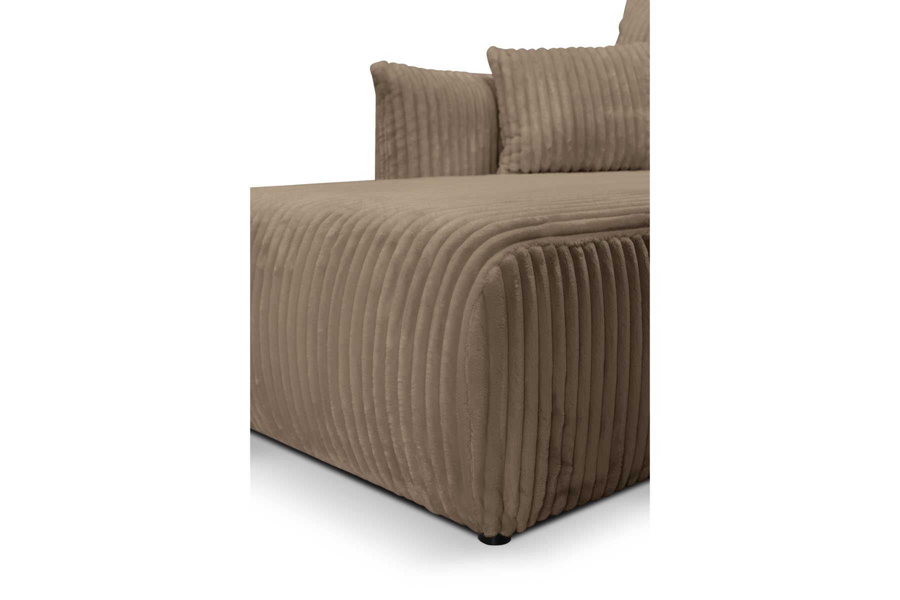 Divano letto angolare in tessuto cannettato Parigi 257x111/177 cm