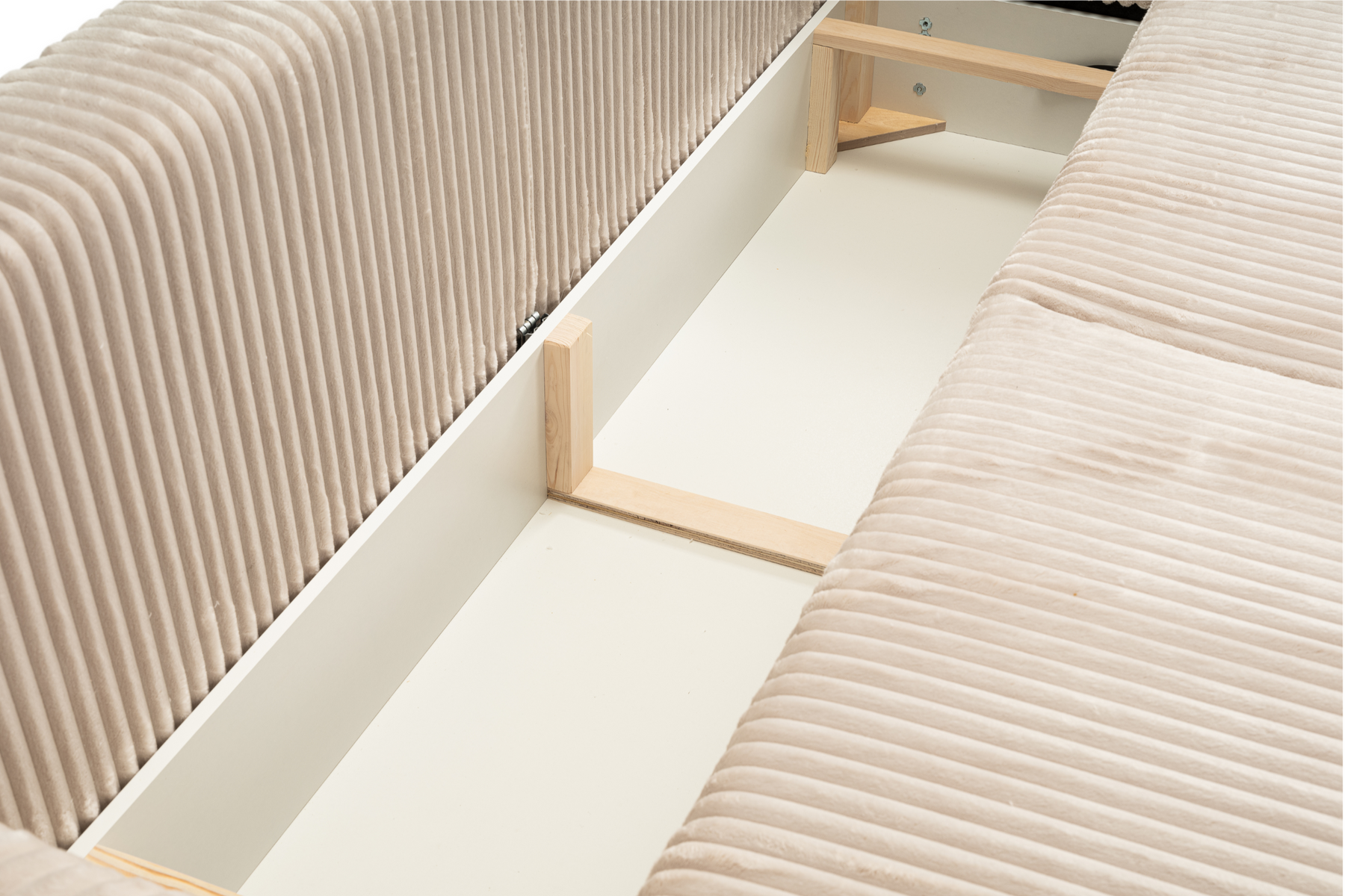 Divano letto in tessuto cannettato cashmere Marsiglia 240x108/145 cm