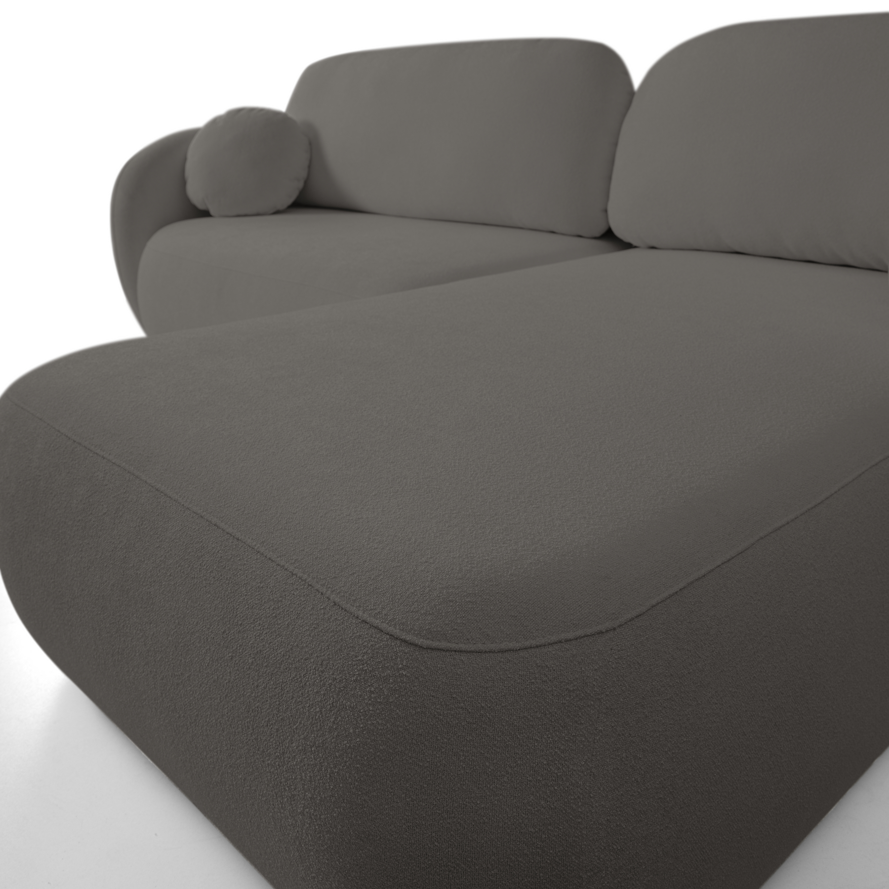 Divano letto angolare in tessuto bouclè Madrid 248x174 cm