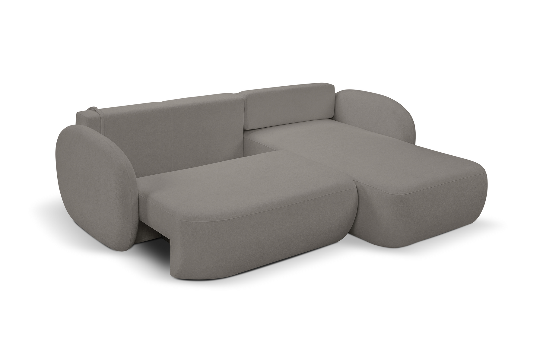 Divano letto angolare in tessuto bouclè Madrid 248x174 cm