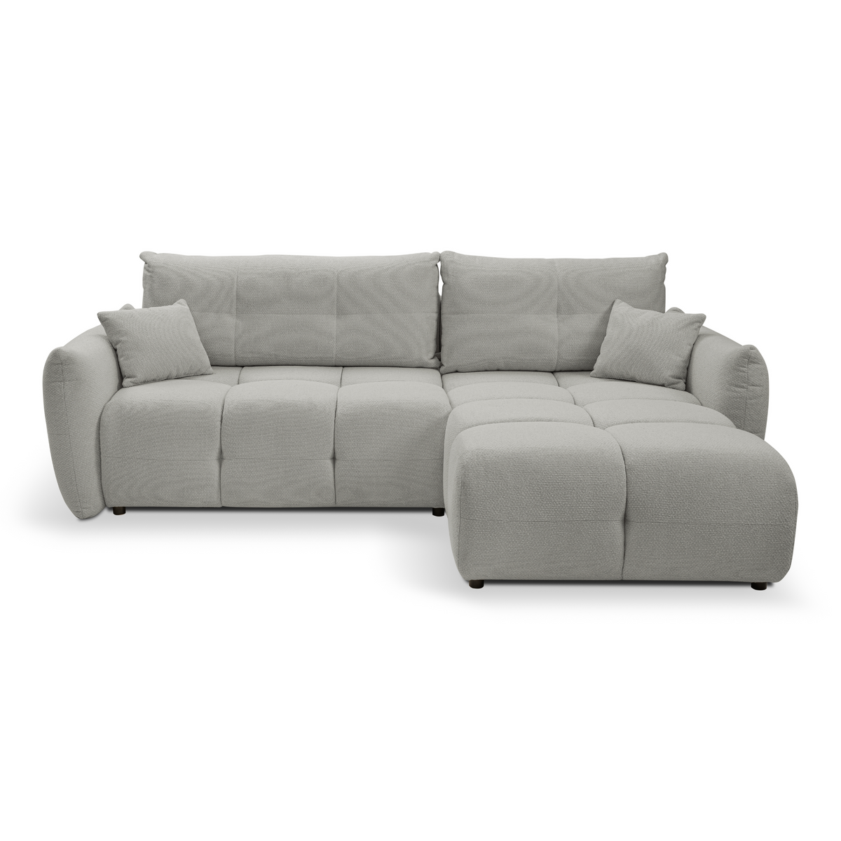 Divano letto angolare in tessuto bouclè Dublino 257x111/177 cm