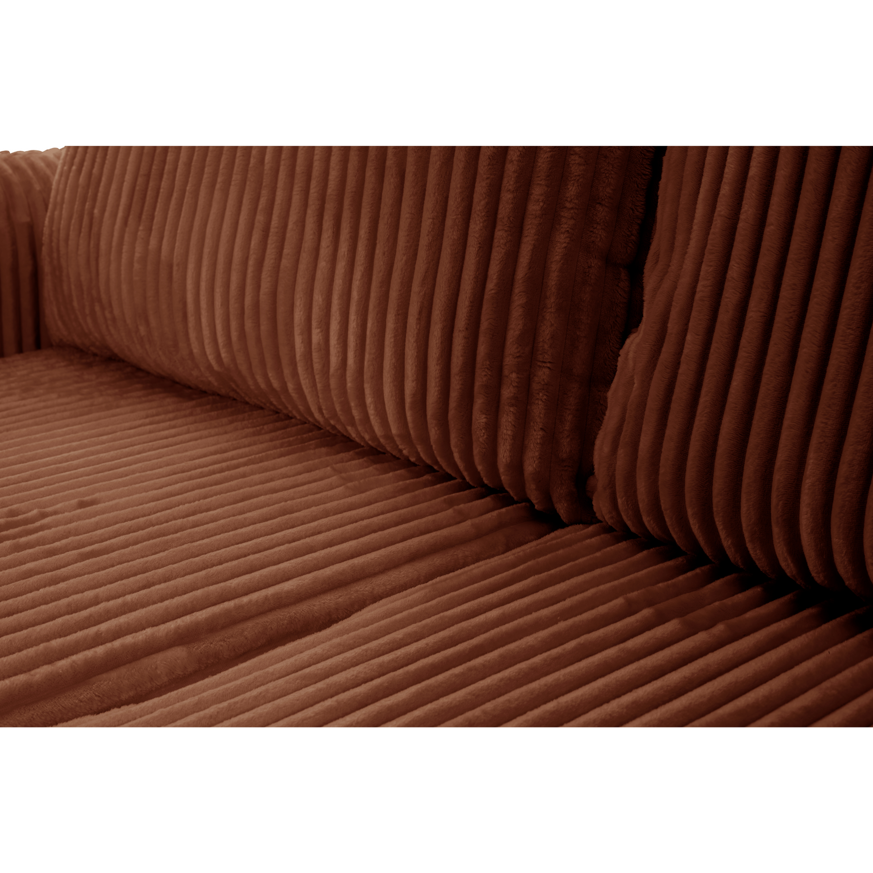 Divano letto angolare in tessuto cannettato Parigi 257x111/177 cm