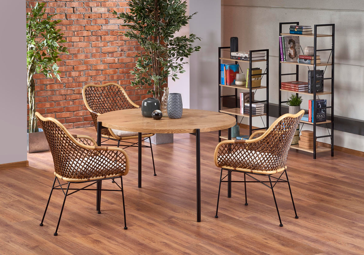 Tavolo rotondo per 4 persone rovere Virgo 120x76 cm