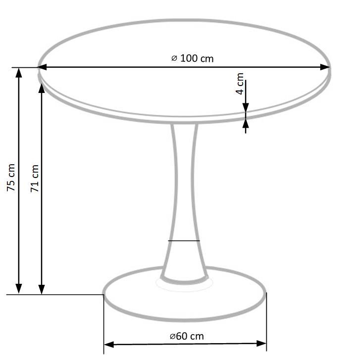 Tavolo rotondo per 4 persone rovere Orbis 100x75 cm