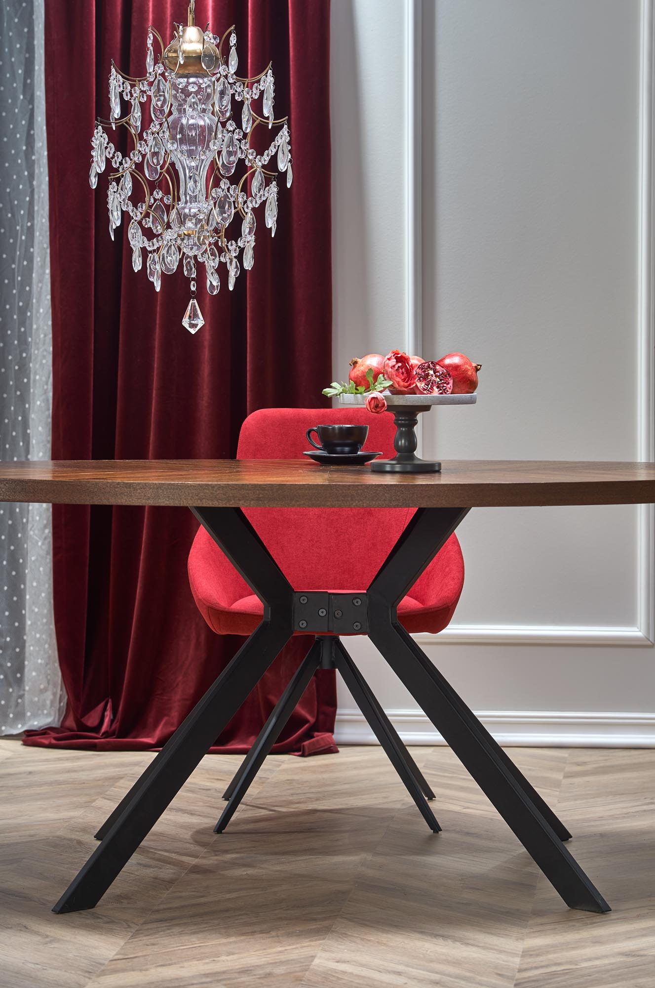 Tavolo rotondo per 4 persone rovere Zenith 170x76 cm